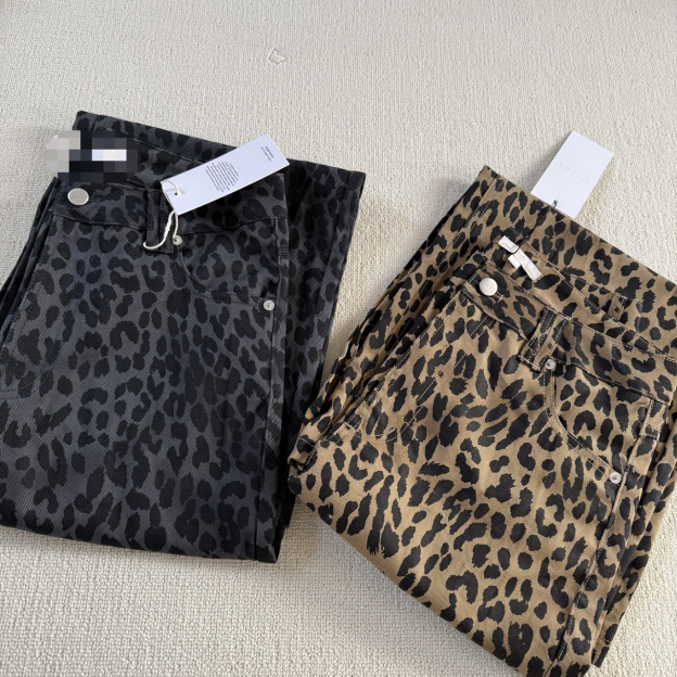 Leopard Print Wide Leg Jeans-Blackpink Jennie