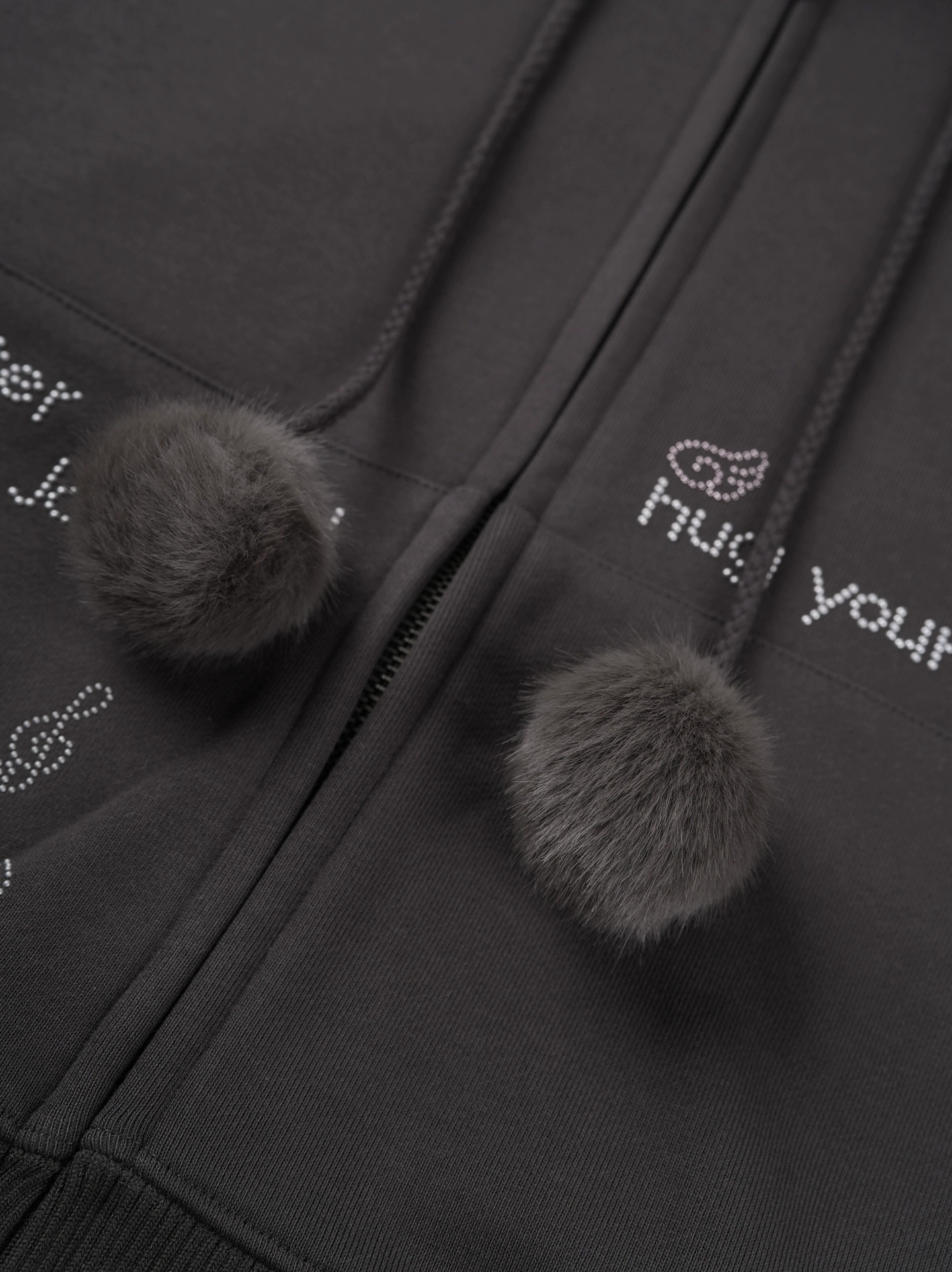 NMIXX Haewon Inspired Rhinestone hotfix fur hoodie