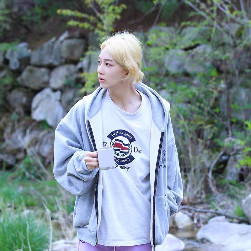 SEVENTEEN S.Coups&Jeonghan Inspired Gray Zip-up Hoodie