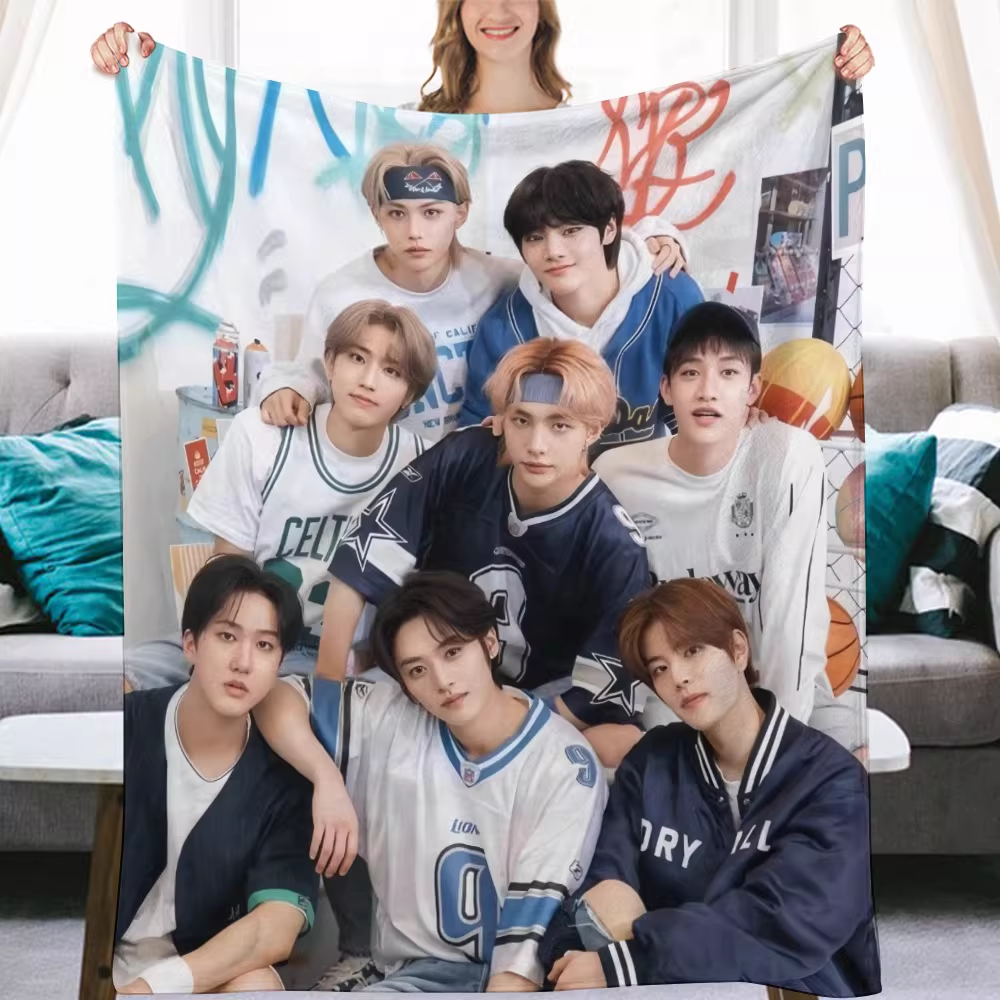 Stray kids Group Fanmade Flanne Blanket - Kpop Concert Fan Blanket-Straykids