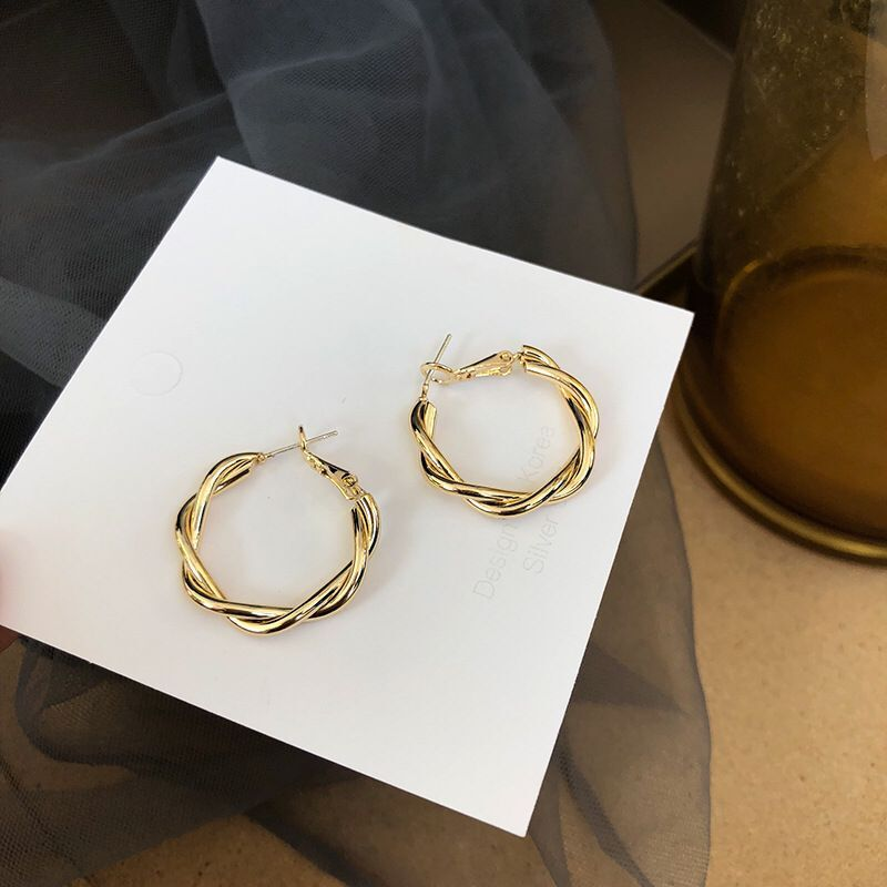 BTS JIMIN Inspired Twisted Hoop Earrings