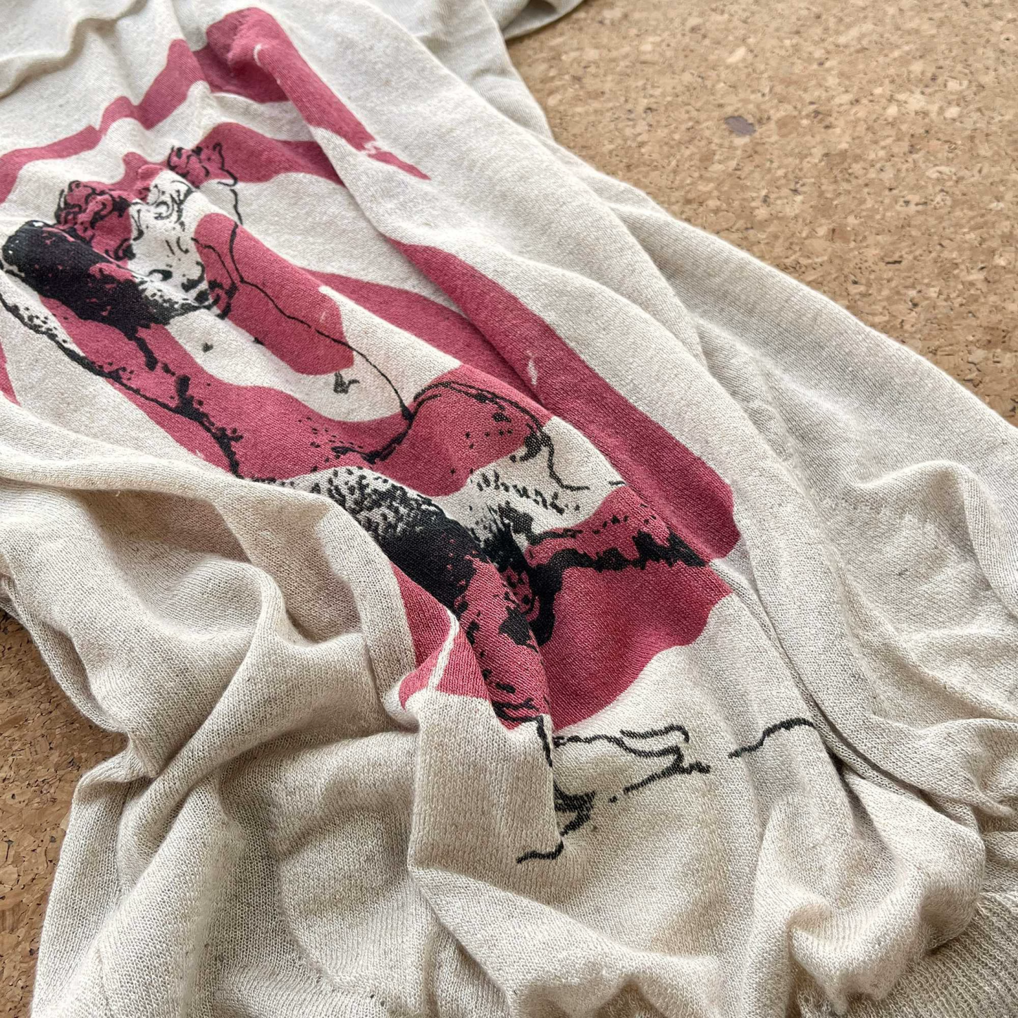 IVE Yujin Inspired Cherub Spiral Print Asymmetric Knit Top