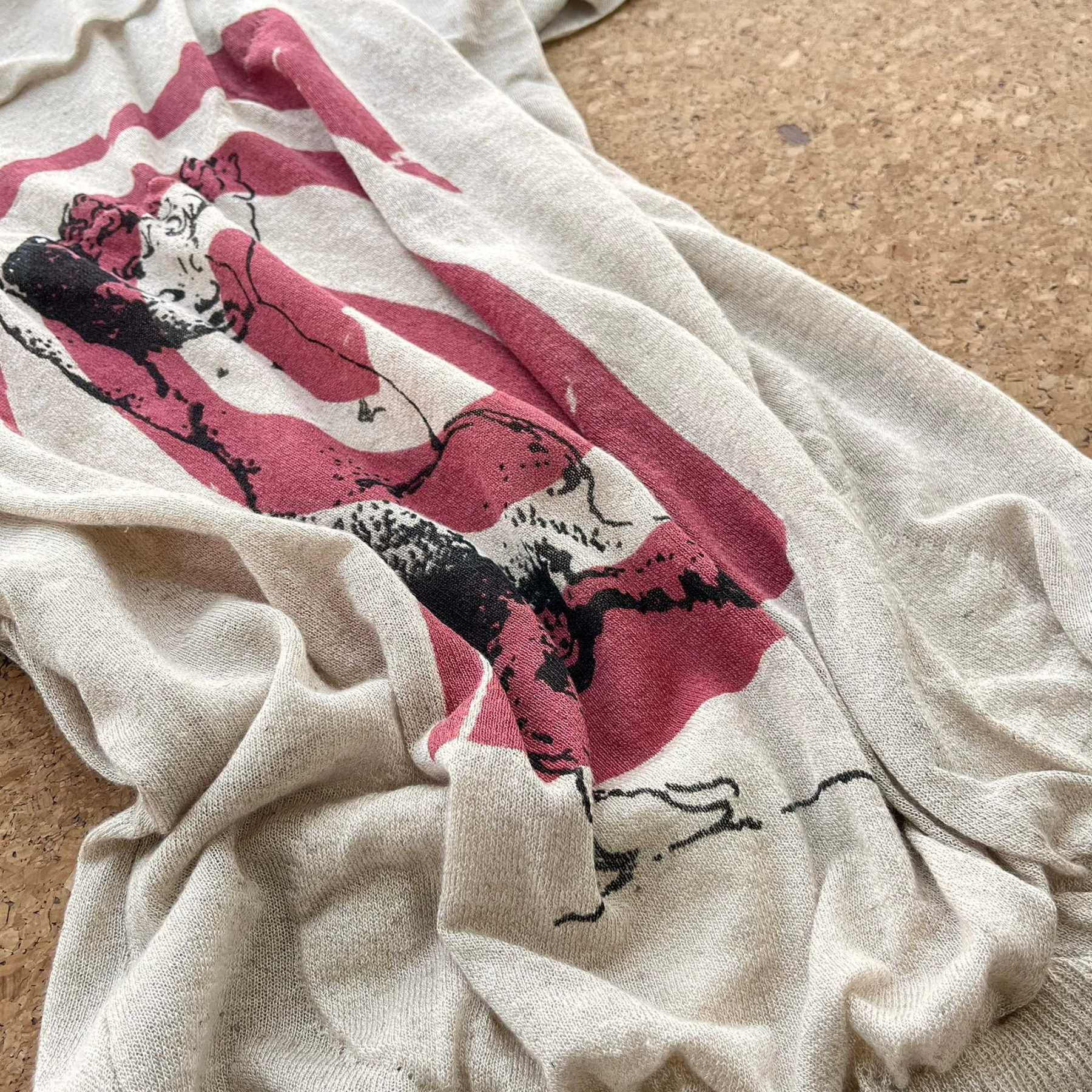 IVE Yujin Inspired Cherub Spiral Print Asymmetric Knit Top