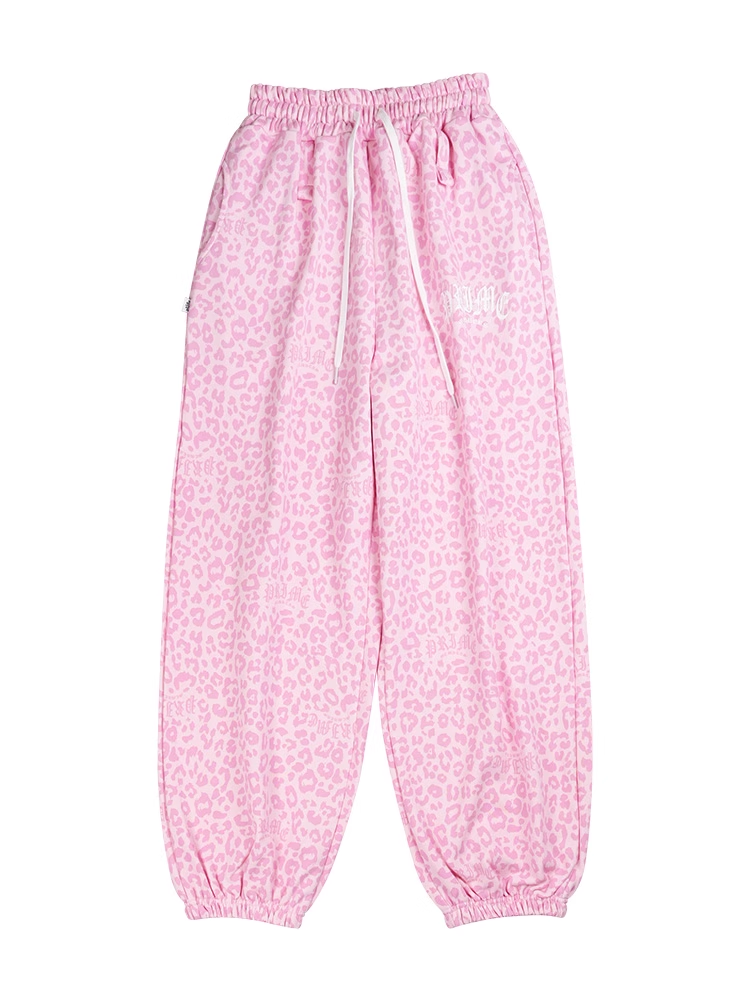 IVE Leopard Print Baggy Sweatpants