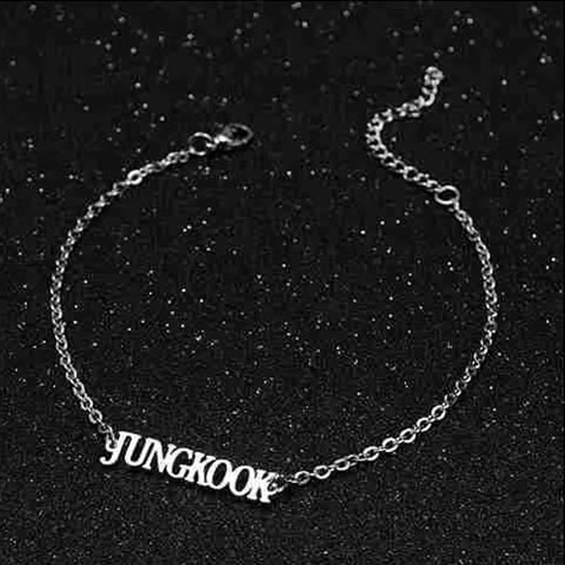 BTS Inspired Member Name Stainless Steel Chain Bracelet