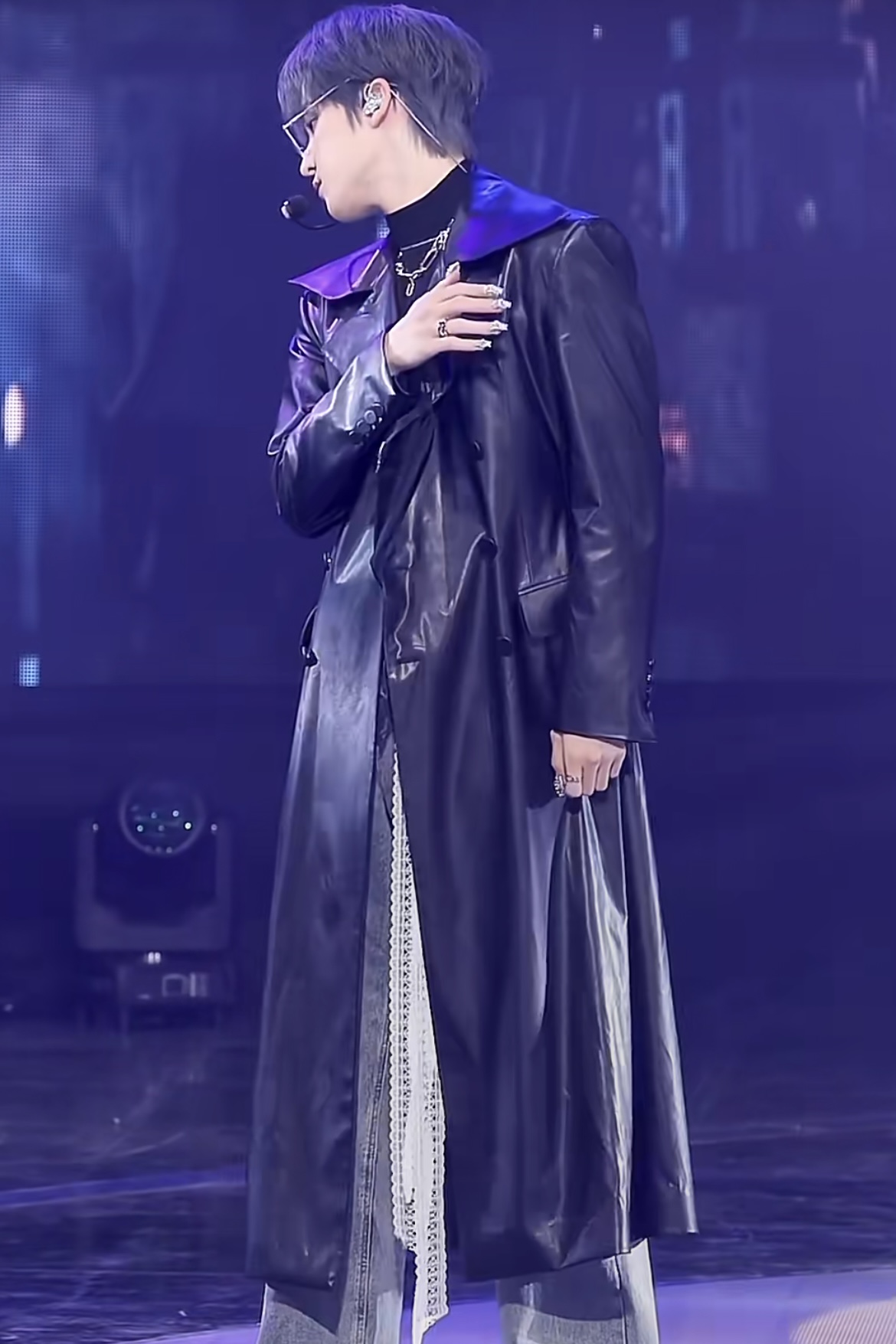 Dark Style Long Leather Jacket-Ateez outfit inspiration ATINY