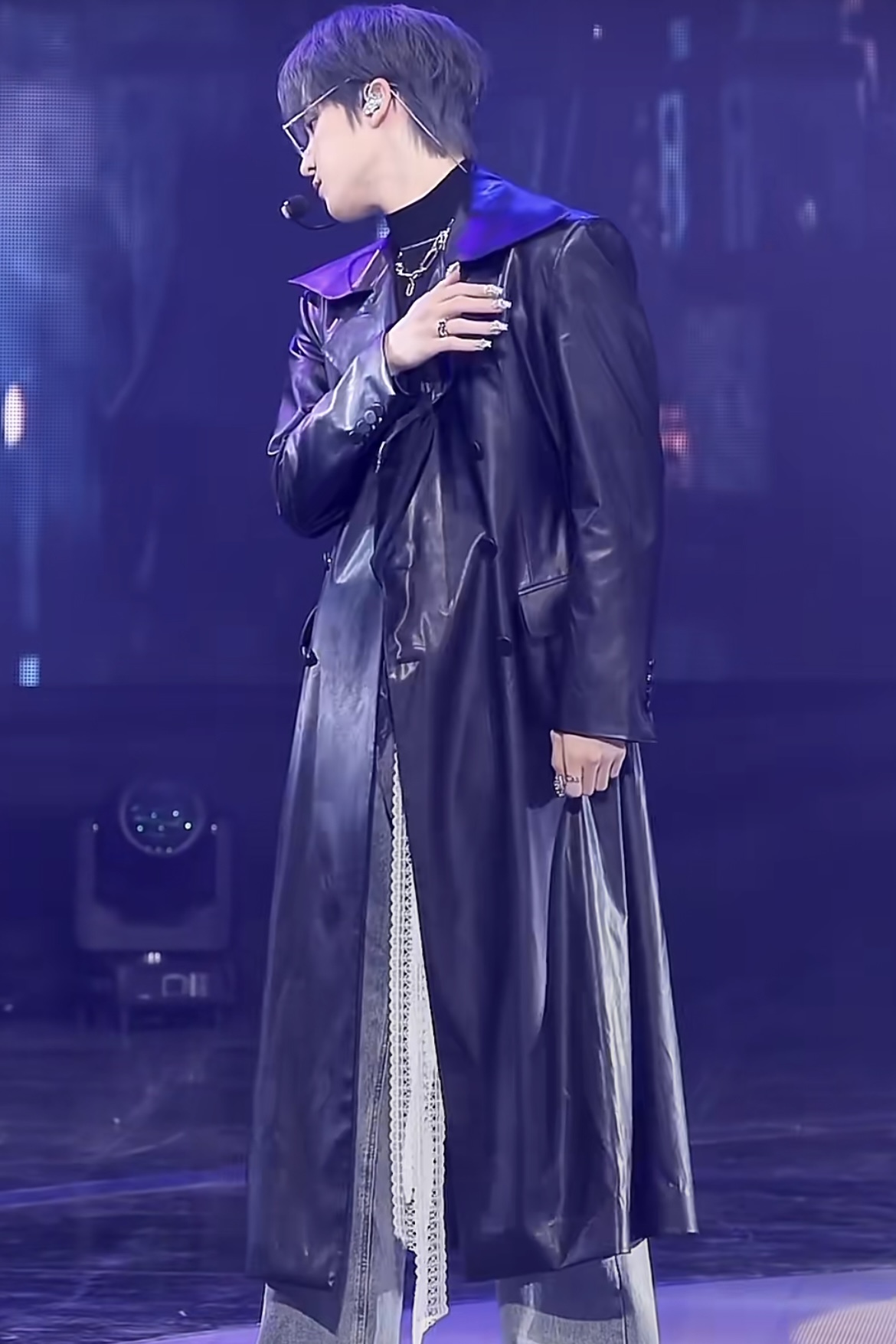 Dark Style Long Leather Jacket-Ateez outfit inspiration ATINY