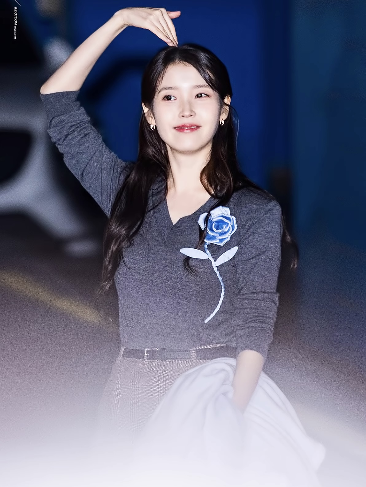 IU & Red Velvet Joy Inspired Blue Rose Lightweight Jumper
