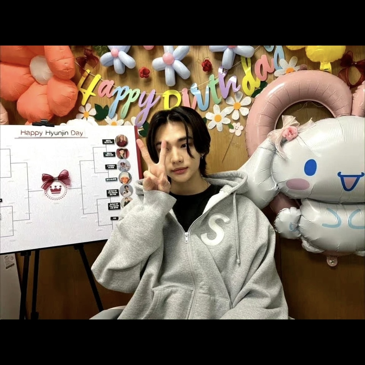 Straykids Hyunjin Inspired S Logo Zip-up Hoodie