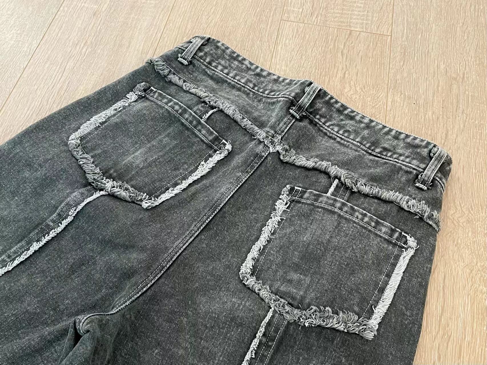 Aespa Ningning Inspired Raw - Edge Straight Pants