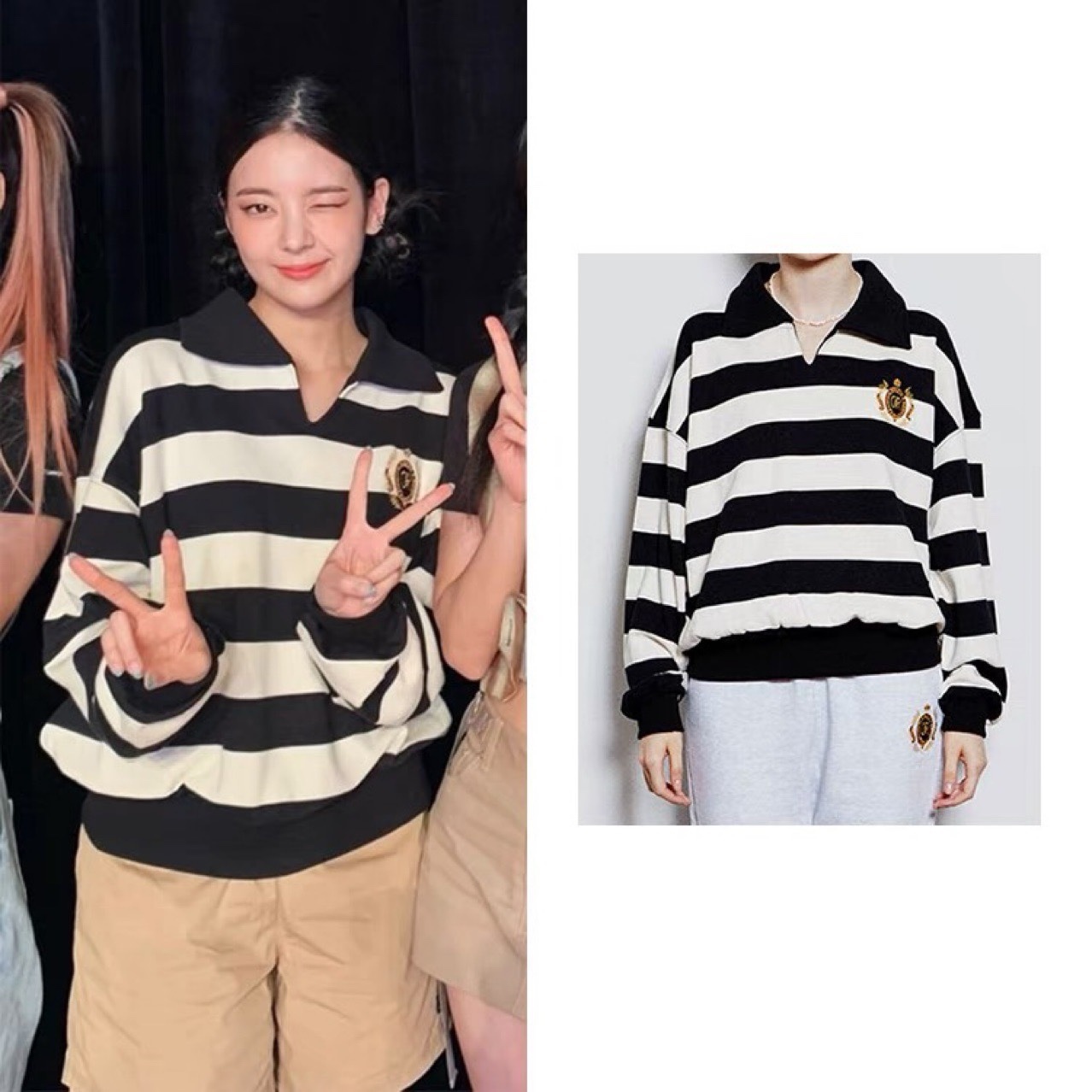 Straykids&ITZY&GIDLE Embroidered Polo Sweatshirt