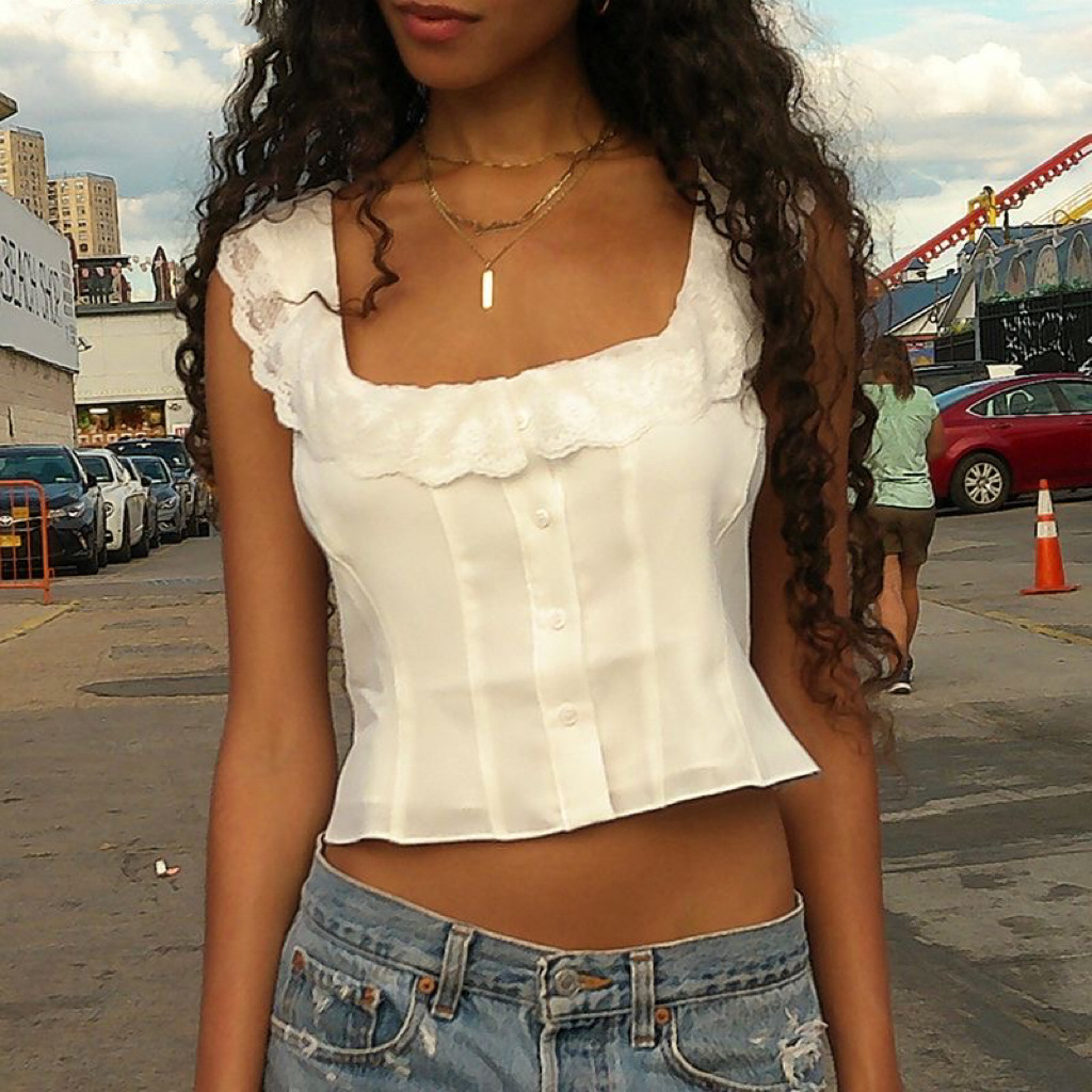 Lace Camisole Vest Low Waist Fishtail Half Skirt Set-Twice Nayeon