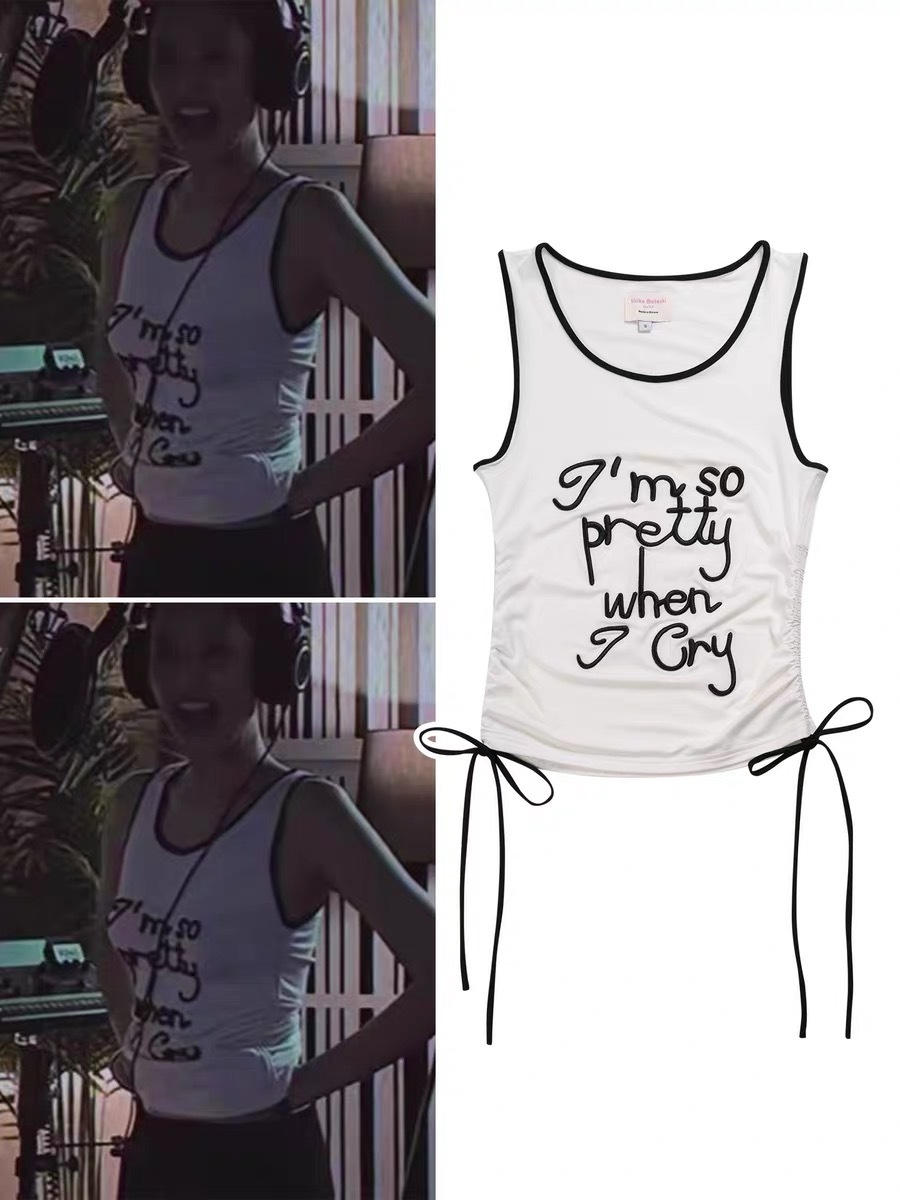 Blackpink Jennie Inspired Embroidered Fitted Tank