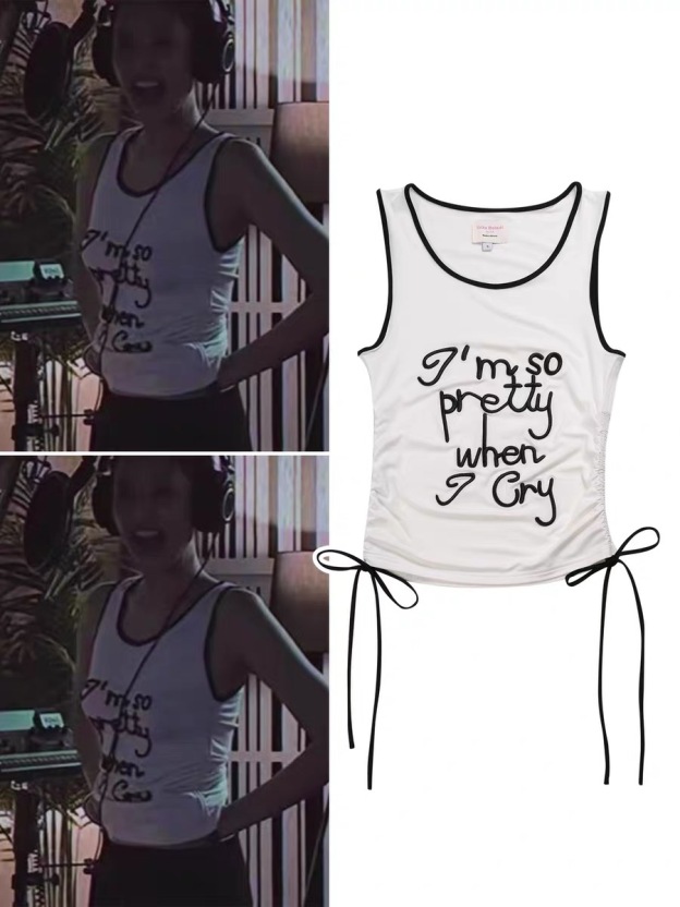Blackpink Jennie Inspired Embroidered Fitted Tank