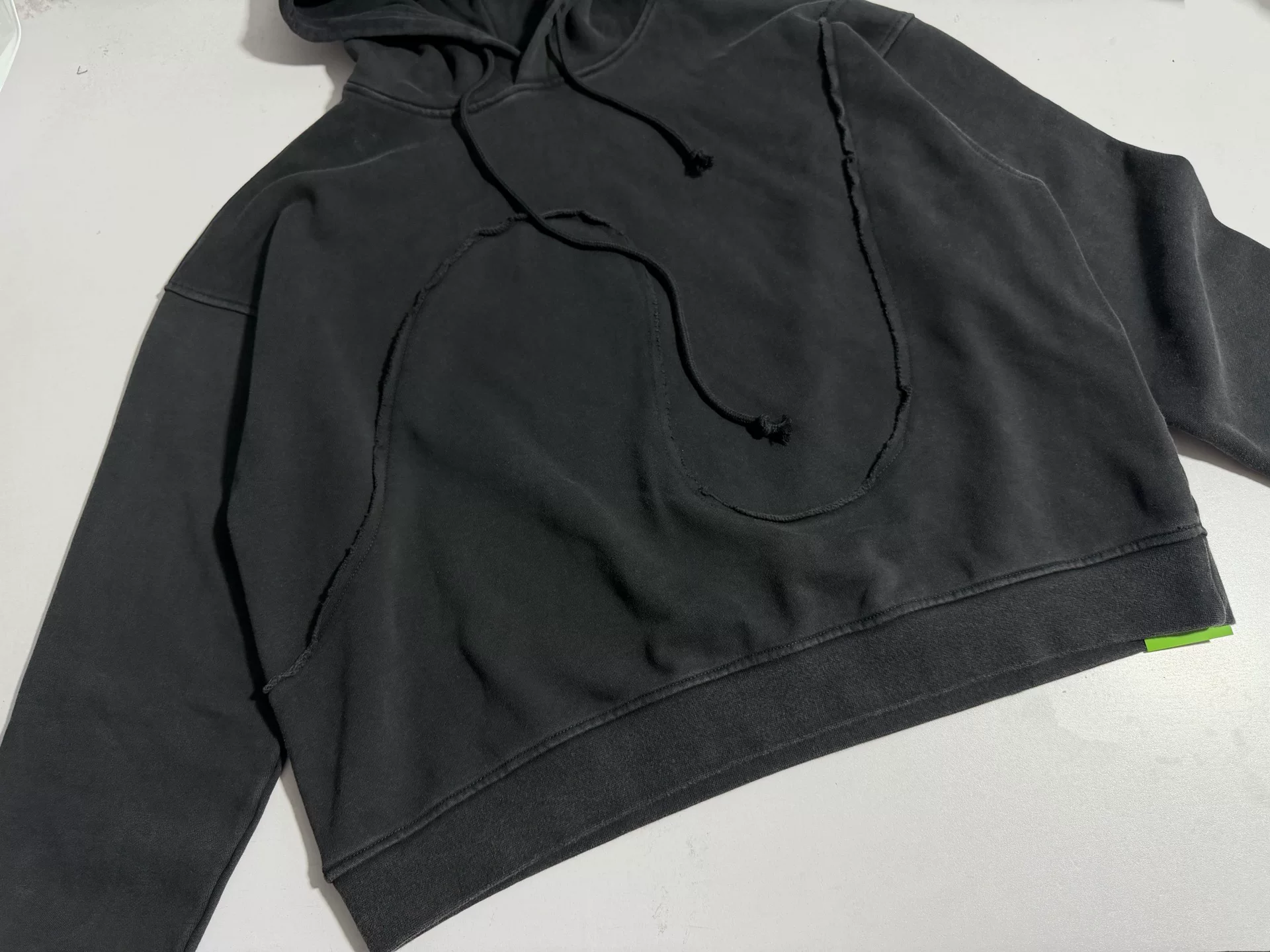 Heeseung Evan Inspired Black Swirl Washed Oversized Hooded Sweatshirt