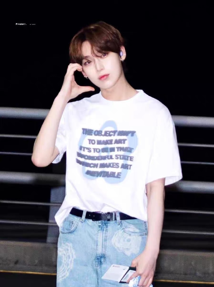 ENHYPEN Sunoo Inspired White Letter Print Tee