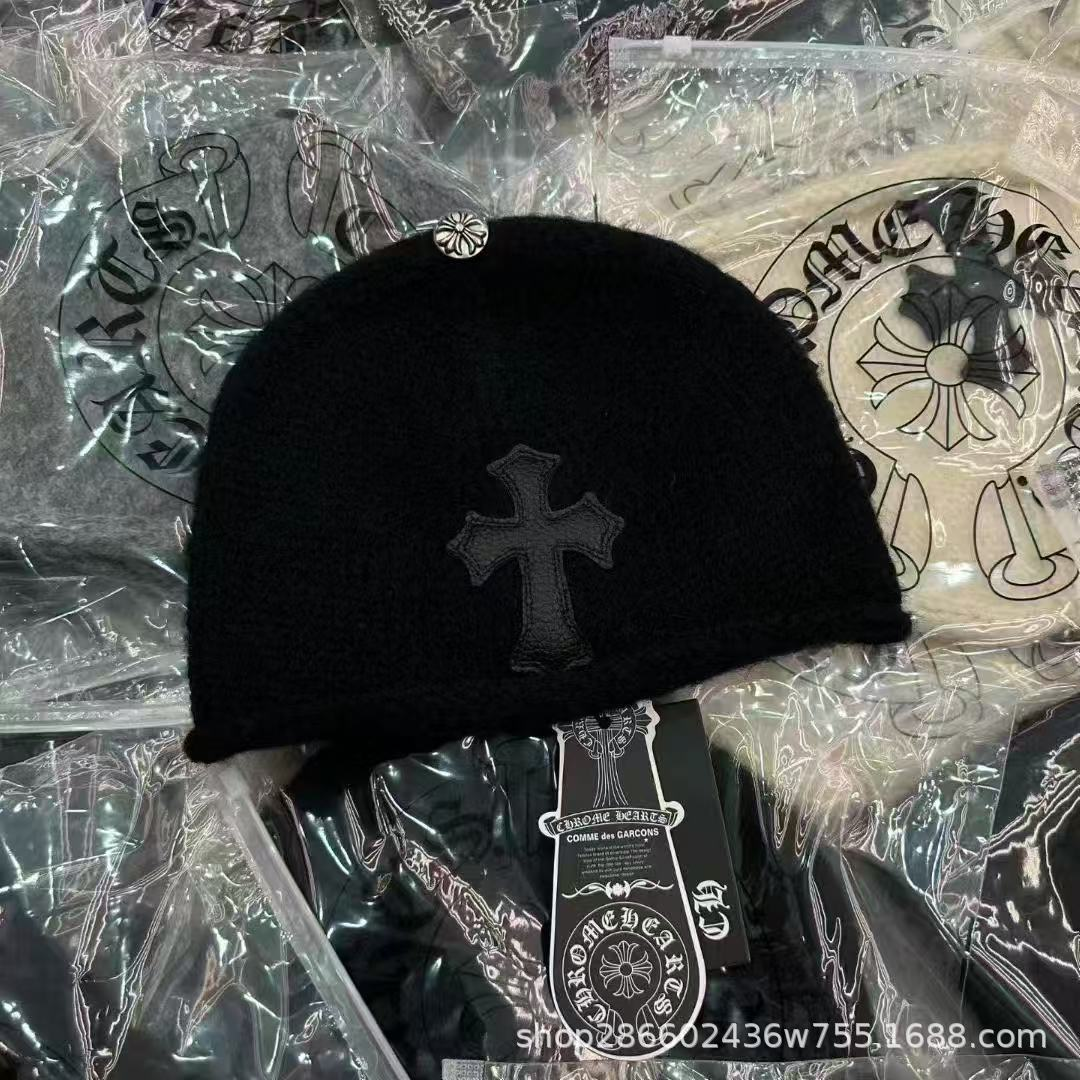 Enhypen NIKI inspired Chrome Hearts Style Cross Patch Knit Beanie