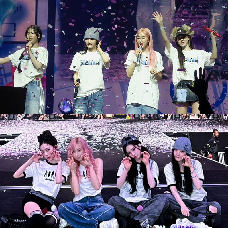 Aespa Live Tour-Synk Parallel Line T-shirt-Aespa