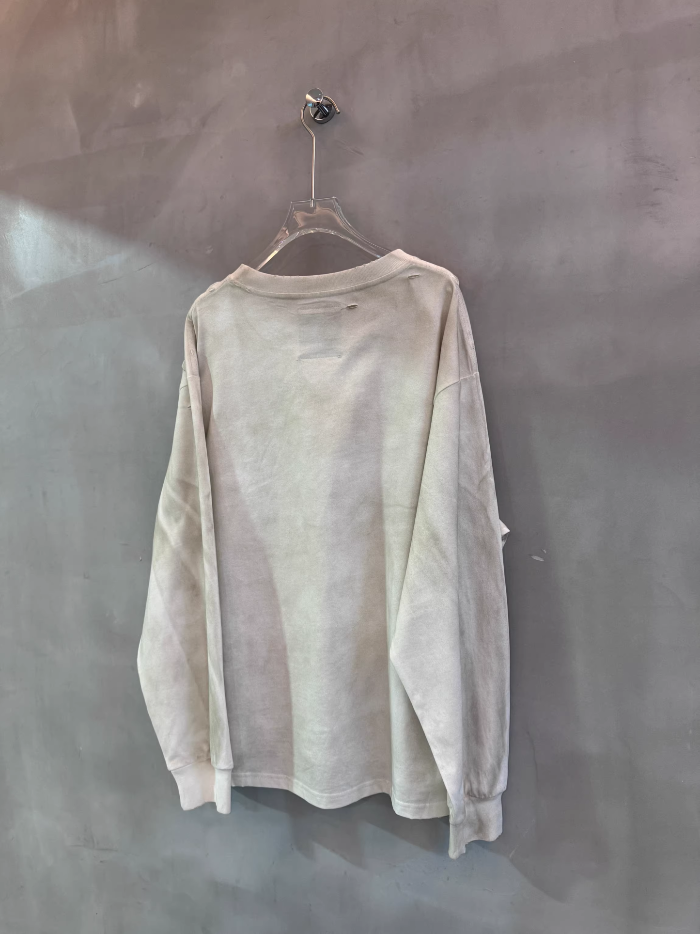 Cortis Martin Inspired Dalmatian Print Distressed Long Sleeve Tee