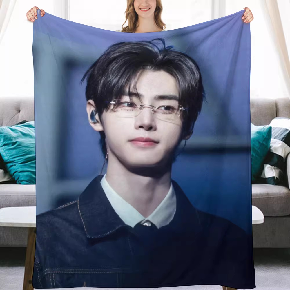 Enhypen Sunghoon Fanmade Flanne Blanket - Kpop Concert Fan Blanket