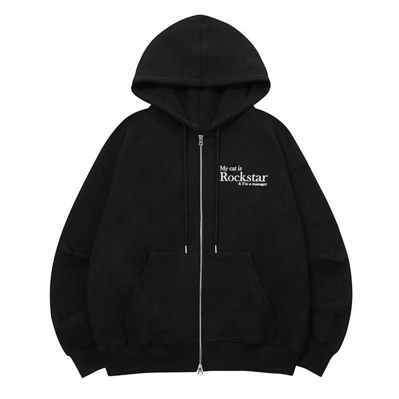 Enhypen Jay Inspired Black Zip-up Hoodie