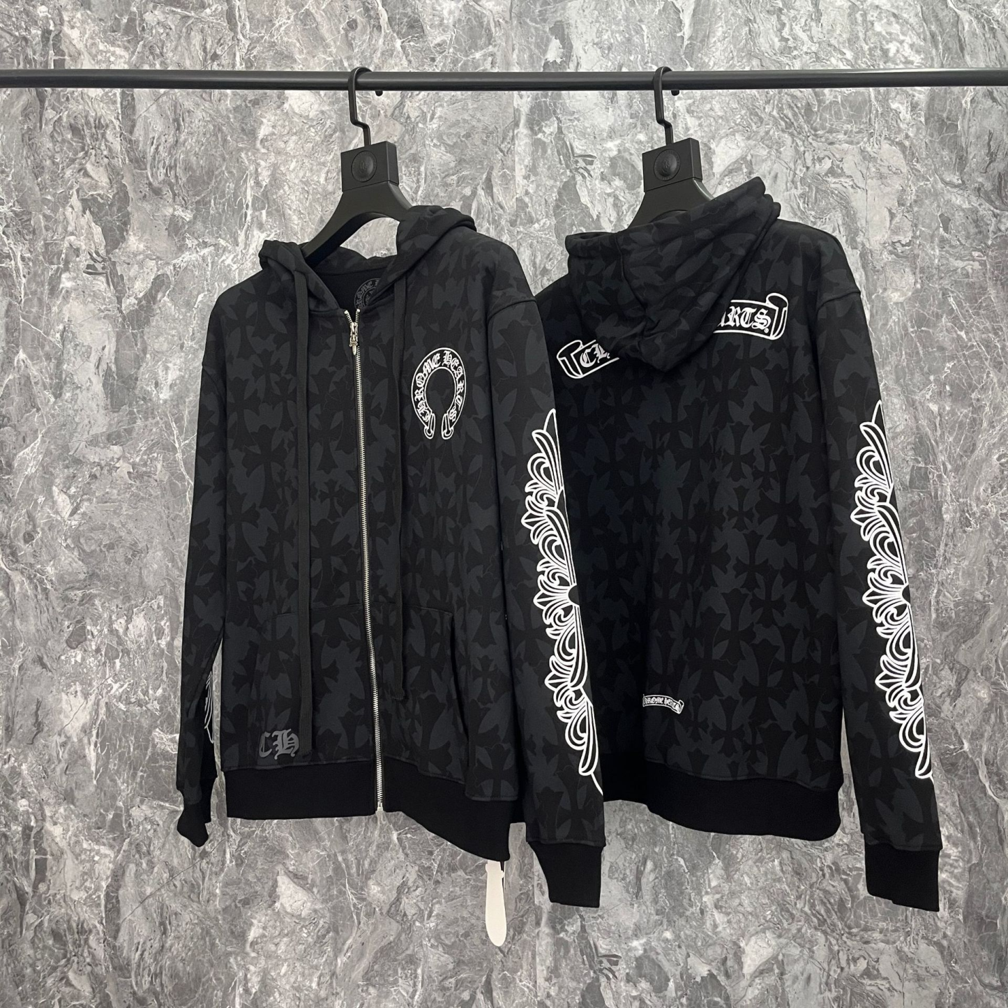 Enhypen Heeseung Inspired Cross Pattern Zip-up Hoodie