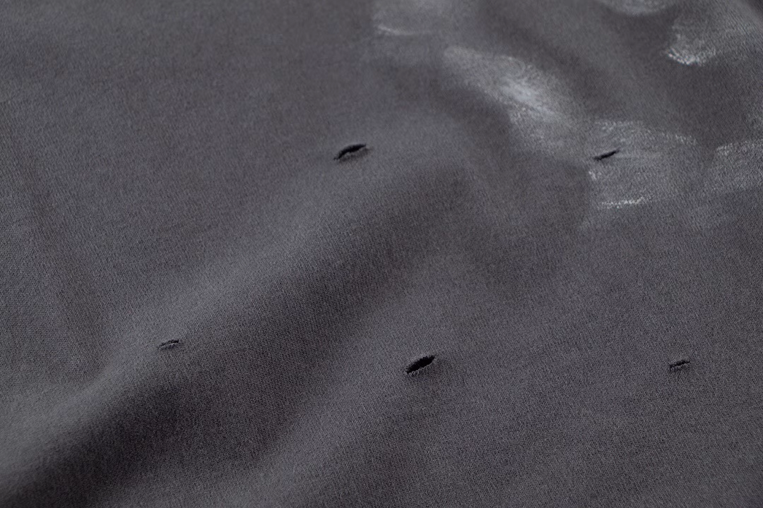 Distressed Washed Grey Keywords Short Sleeve T-shirt