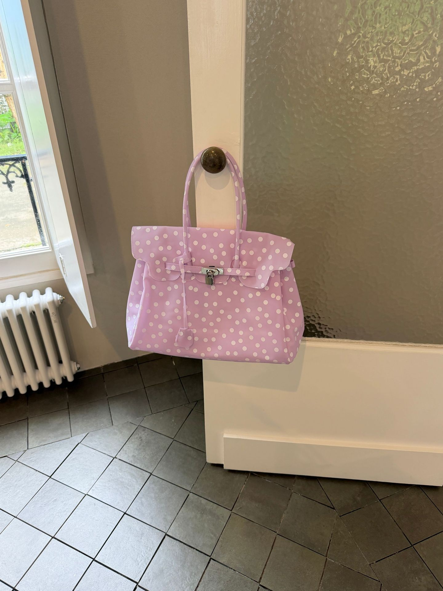 Purple Polka Dot TPU Jelly Tote Bag jellyfirkin bag-jelly bag