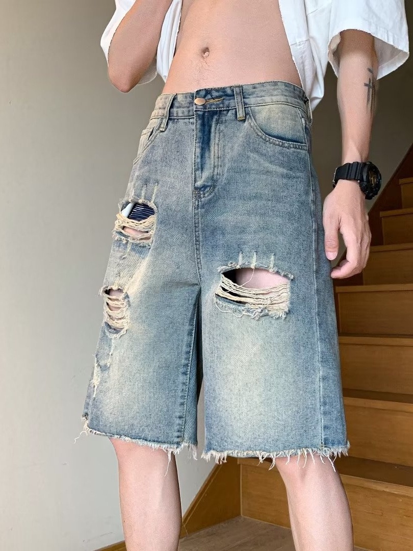 Straykids Felix Baggy Ripped Denim inspired Shorts pant-stray kids