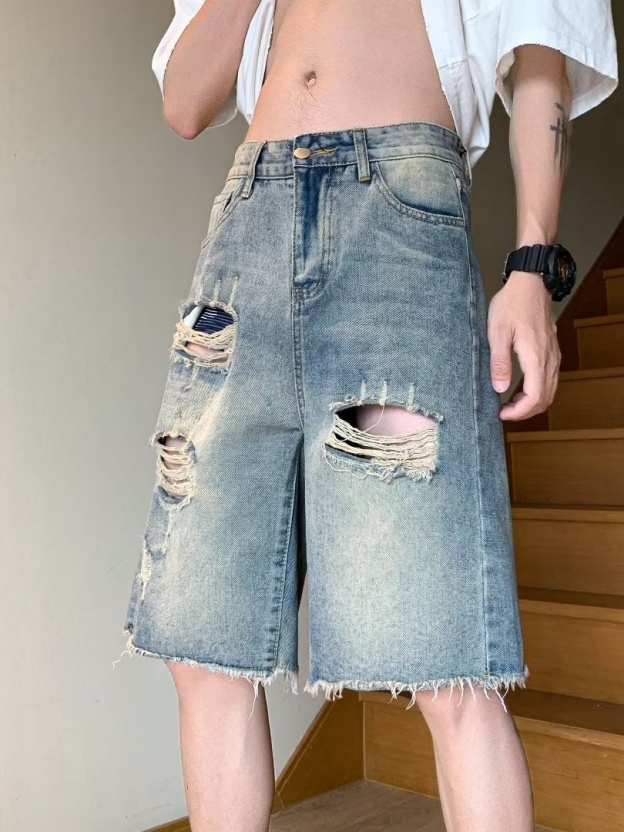 Straykids Felix Baggy Ripped Denim inspired Shorts pant-stray kids