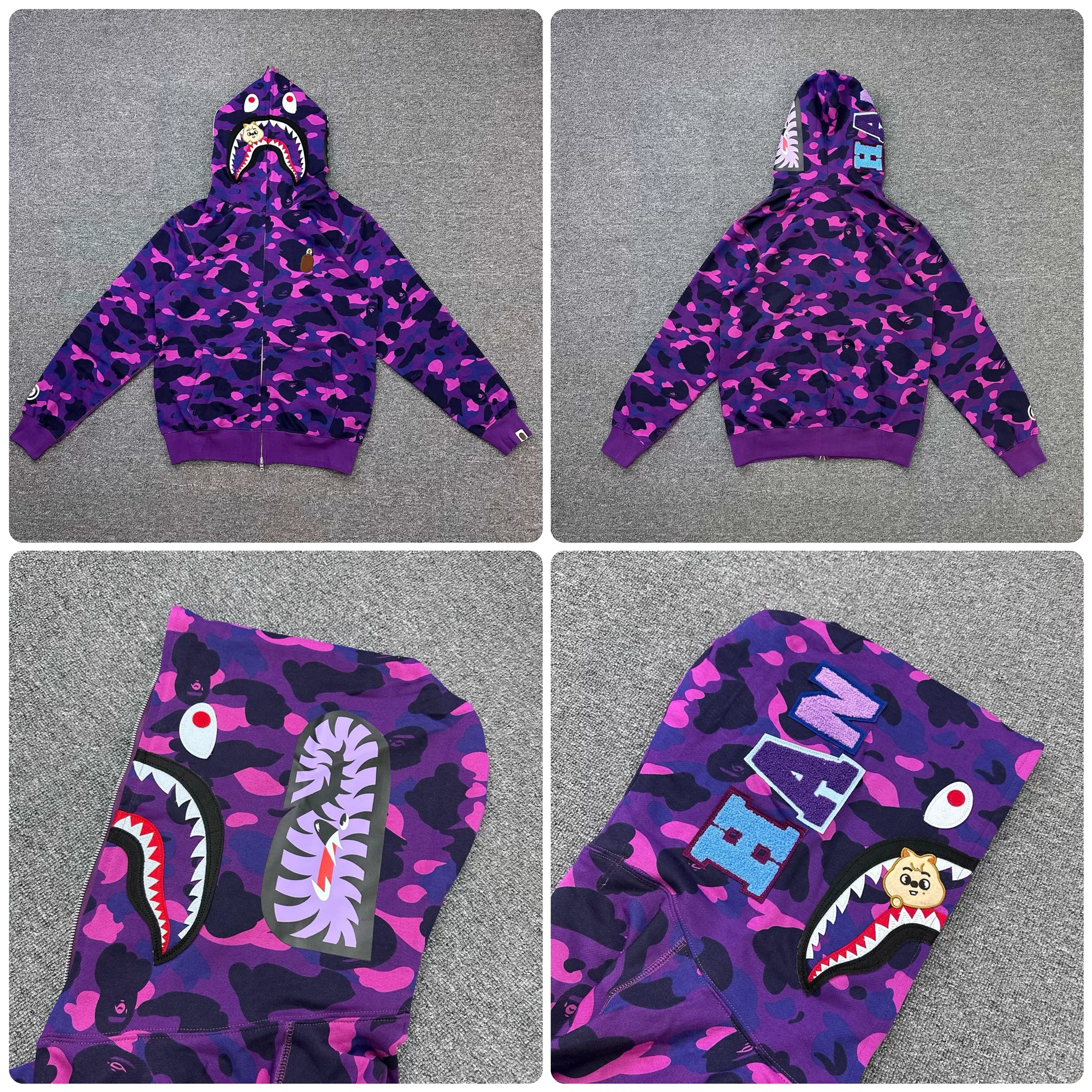 StrayKids HAN BAPE Inspired Bape camo zip-up  hoodie-Stray Kids