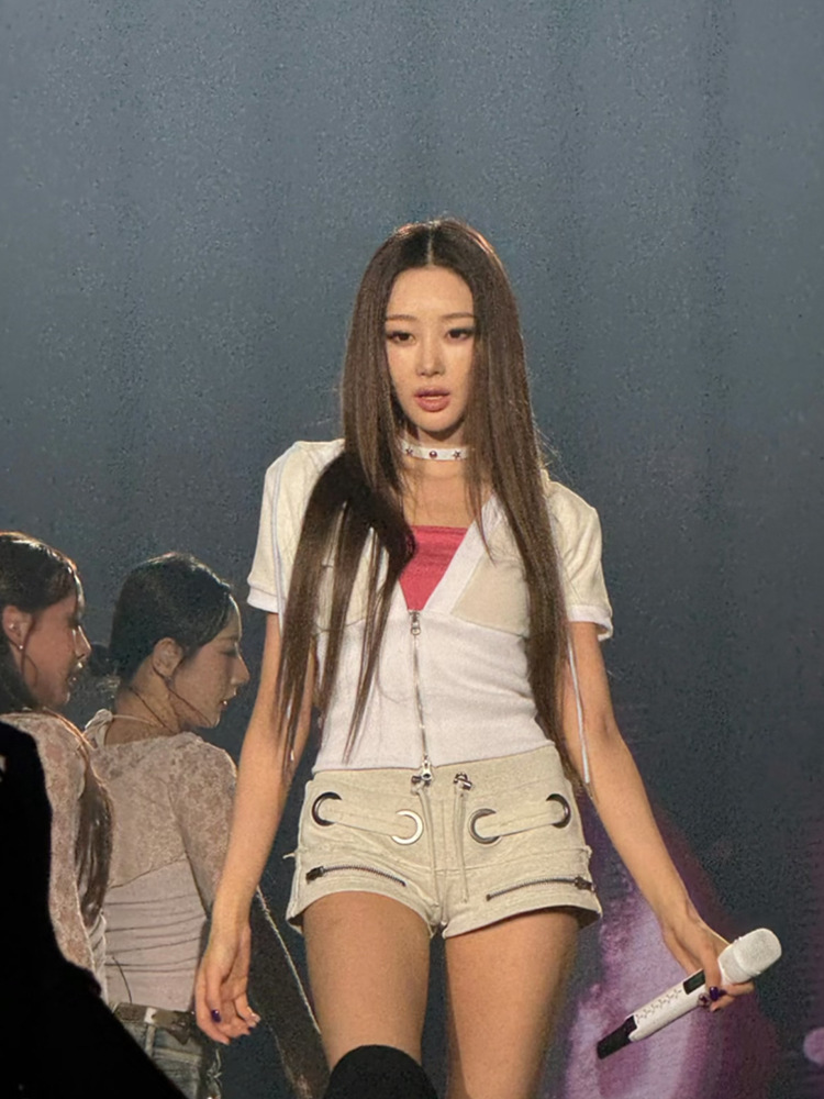 Aespa Giselle Inspired Cross Crop Hoodie + Low-Rise Shorts Set