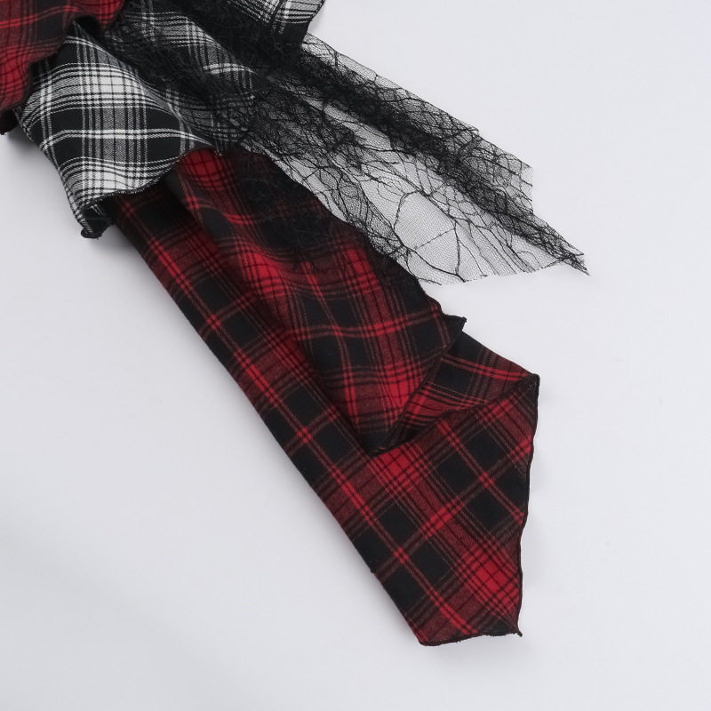 Asymmetrical lace plaid skirt-Straykids concert outfitidea for STAY