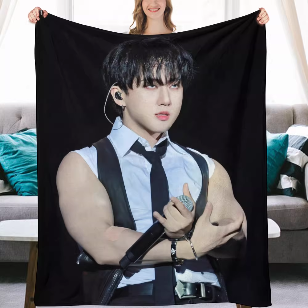 Stray kids Changbin Fanmade Flanne Blanket - Kpop Concert Fan Blanket-Straykids