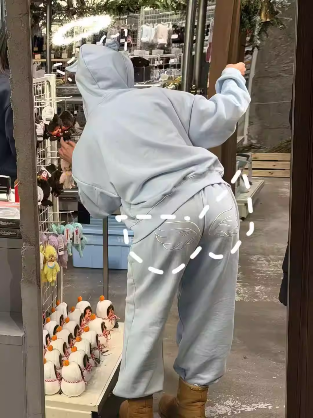 TWS Dohoon Inspired Bunny Ear Hoodie&Wing Sweatpants Set