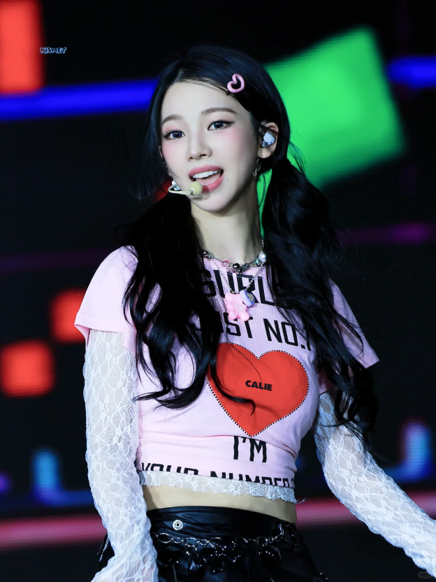 Aespa Karina Inspired GURLS JUST NO.1 Heart Print Short Sleeve Tee