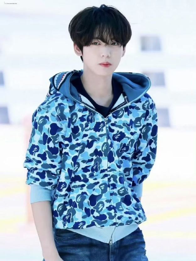 Enhypen Sunoo&ZB1 Yujin Inspired BAPE Blue Camo Shark Full Zip Hoodie 