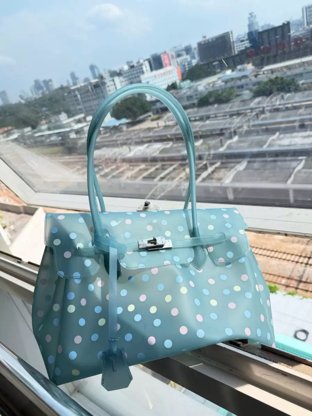 Horizontal Candy Polka Dot TPU Jelly Tote Bag jellyfirkin bag-jelly bag