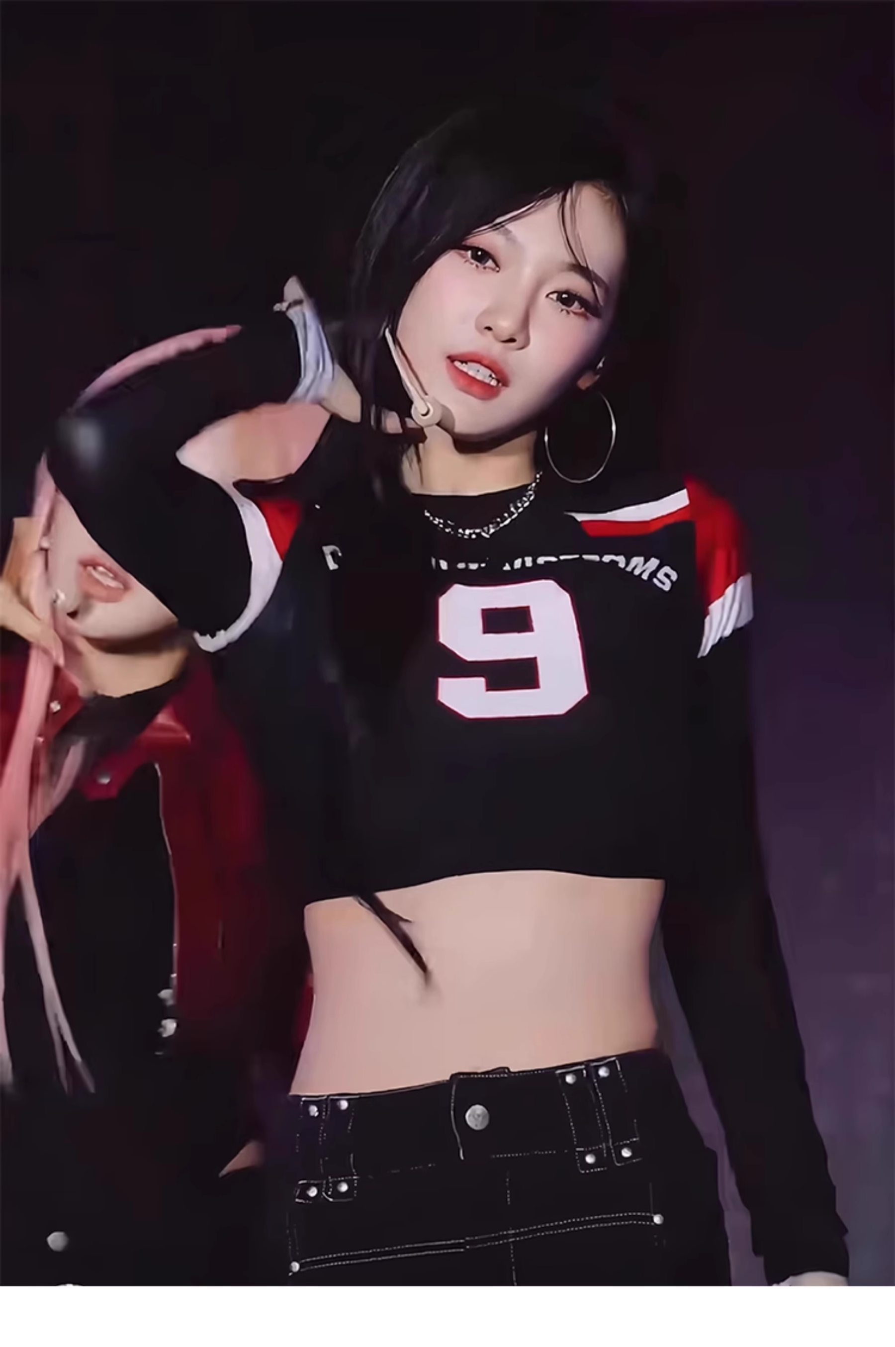 Aespa Ningning Inspired Black Patchwork Long Sleeve