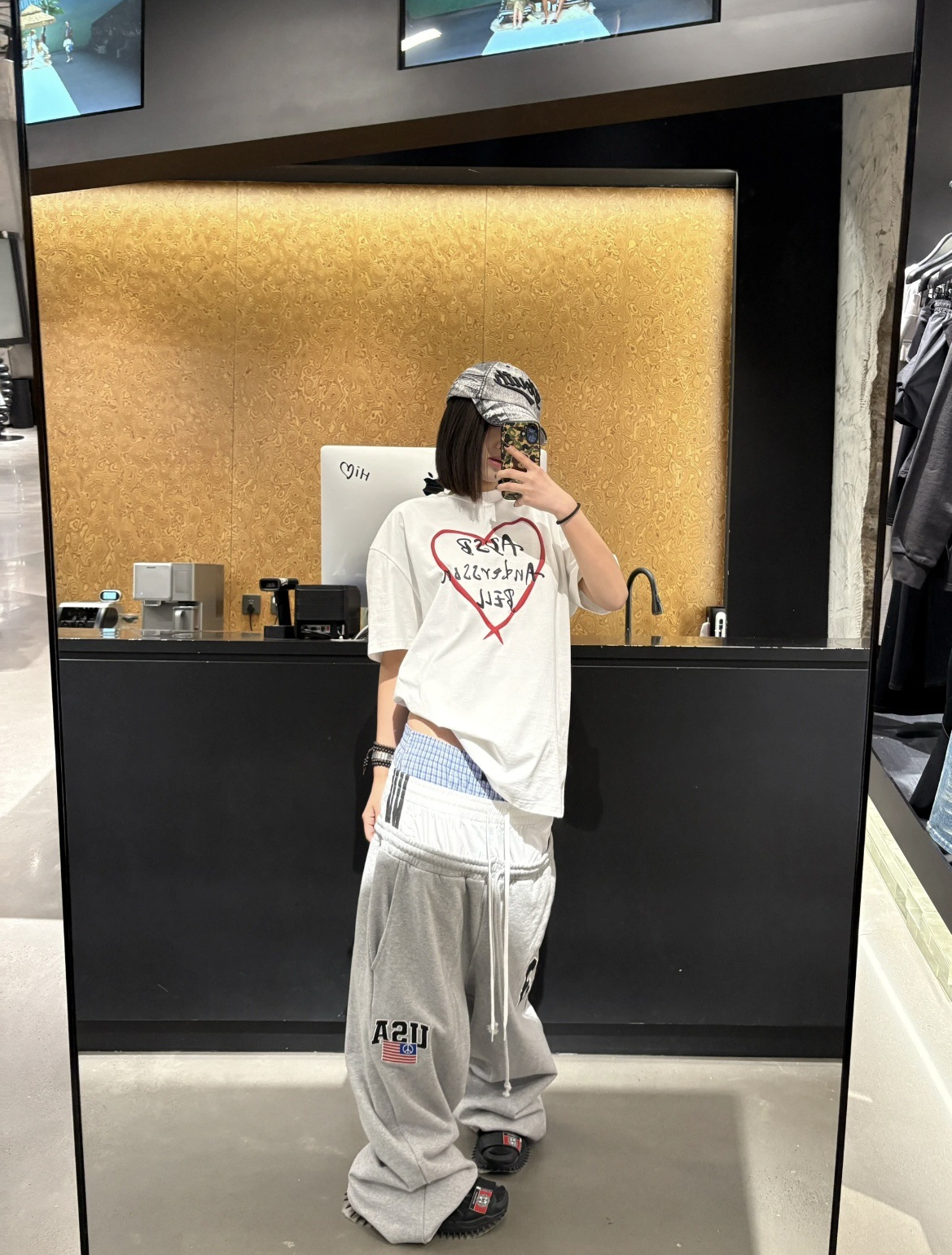Enhypen Niki Inspired Drawstring Fake Three-Waist Paneled Sweatpants