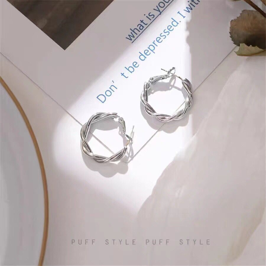 BTS JIMIN Inspired Twisted Hoop Earrings