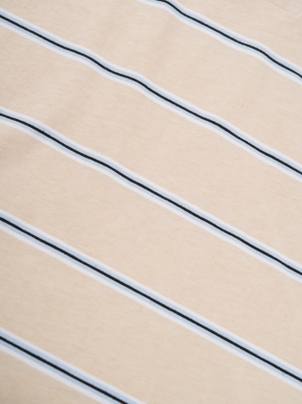 IVE Yujin&Red Velvet Joy Inspired Striped Color-Block Polo Collar Long Sleeve T-Shirt