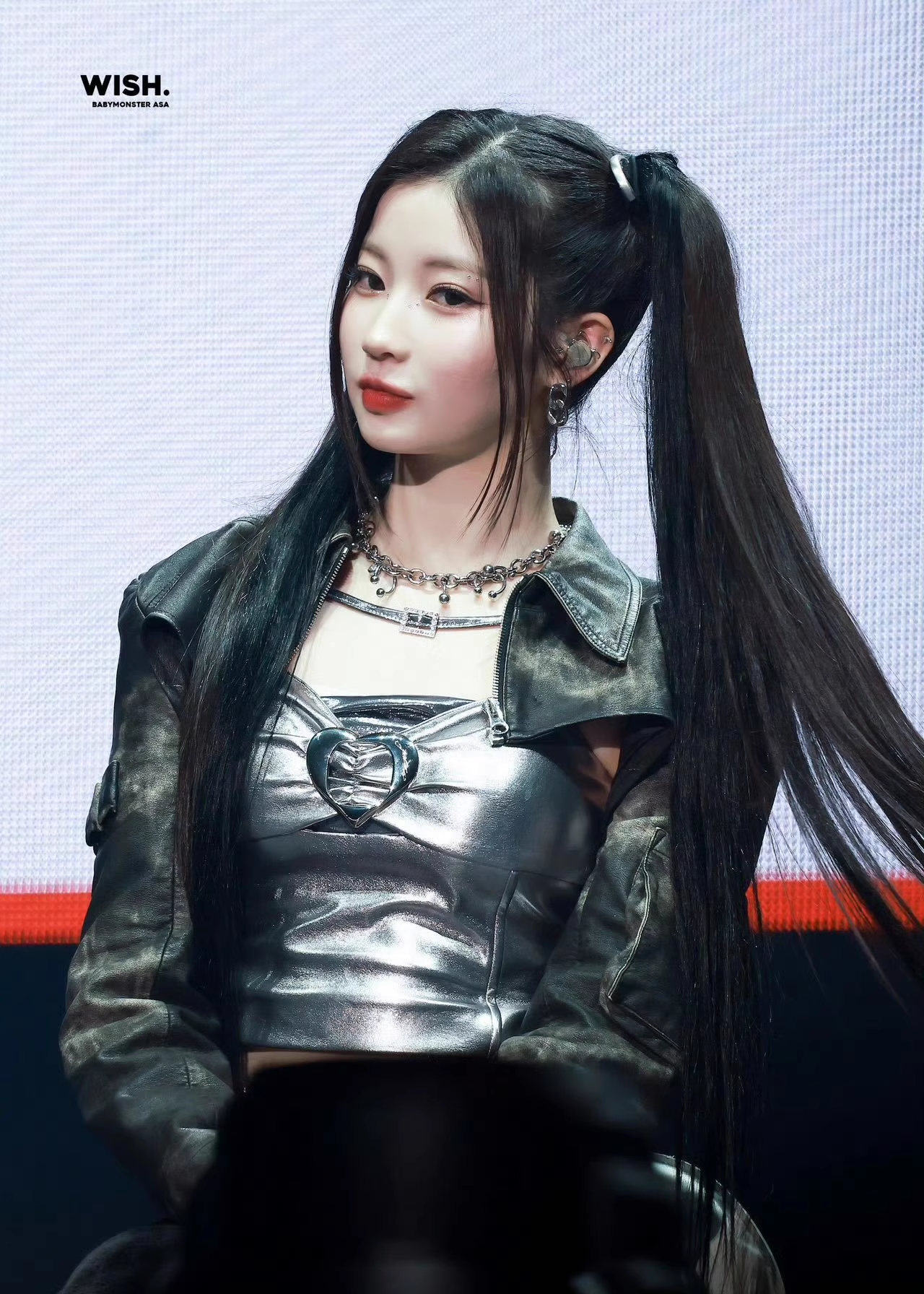 Babymonster Asa Silver Metal Buckle Halter Top