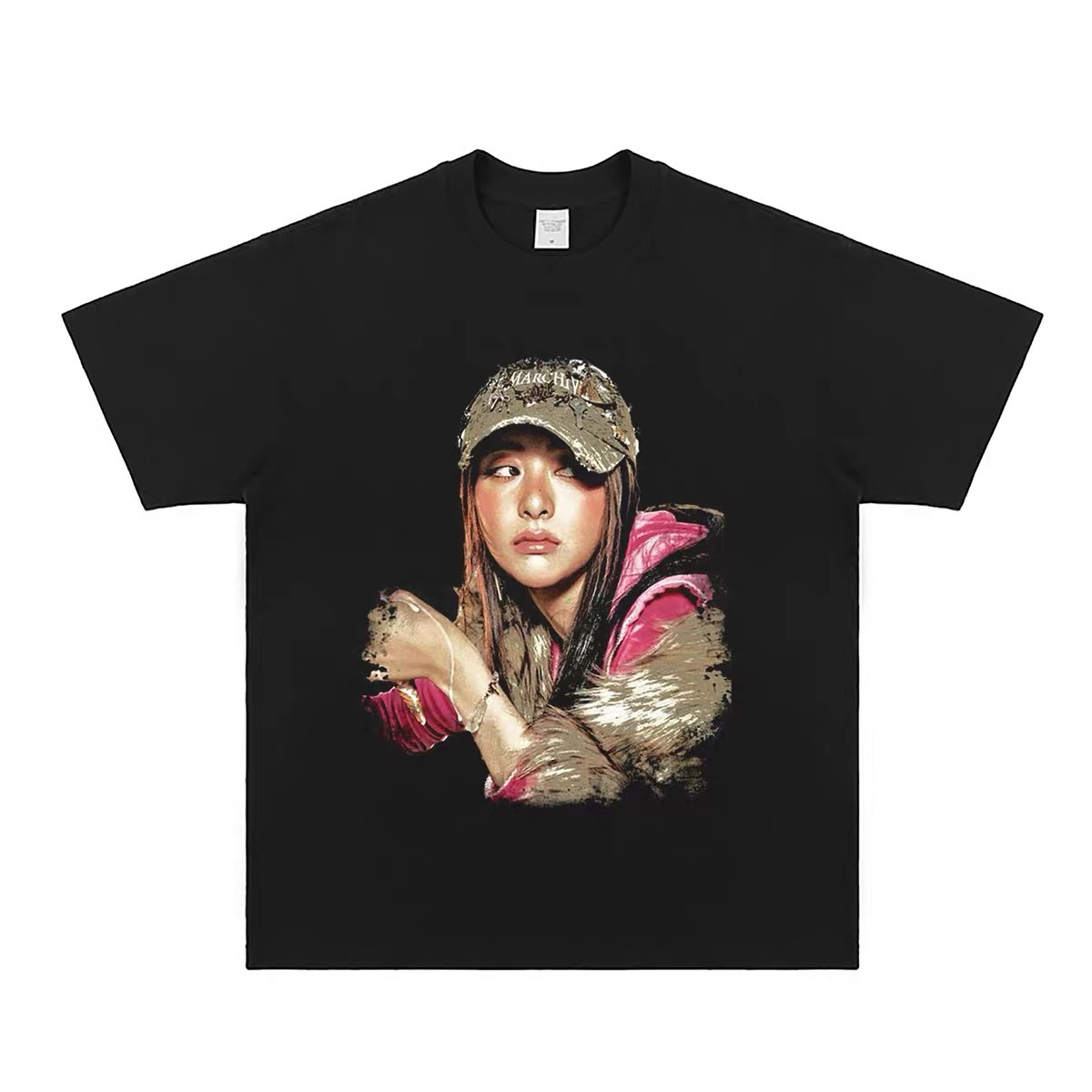 LE SSERAFIM Custom Member Printed Retro Washed T-Shirt