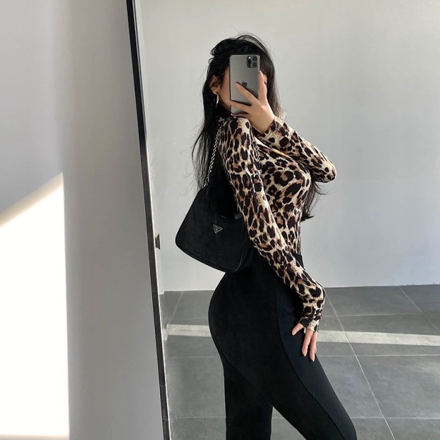 Aespa Giselle inspired Leopard Print Bodysuit