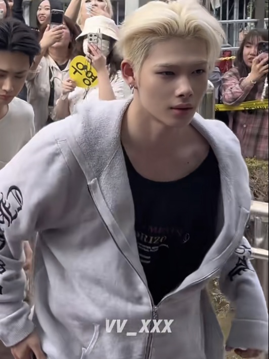 ENHYPEN Niki Inspired Grey Character Print Zip-Up Hoodie