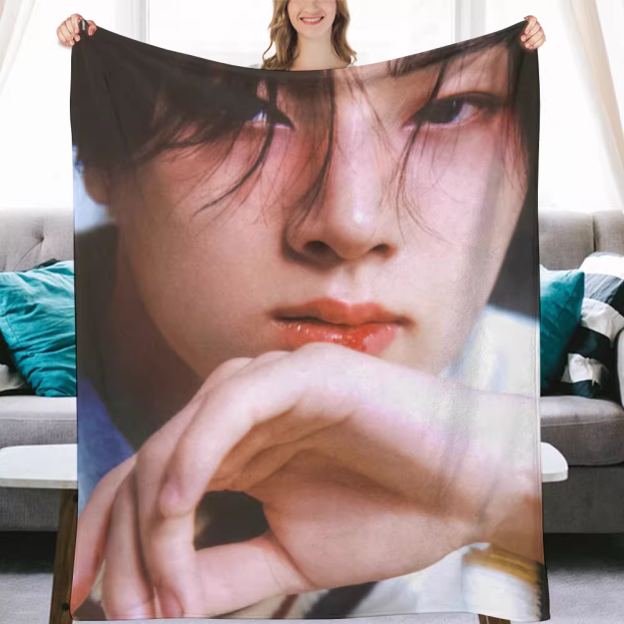 Enhypen Jay Fanmade Flanne Blanket - Kpop Concert Fan Blanket