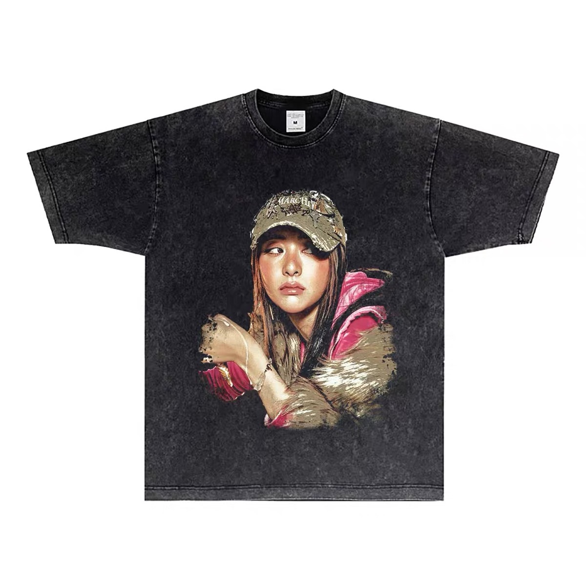 LE SSERAFIM Custom Member Printed Retro Washed T-Shirt