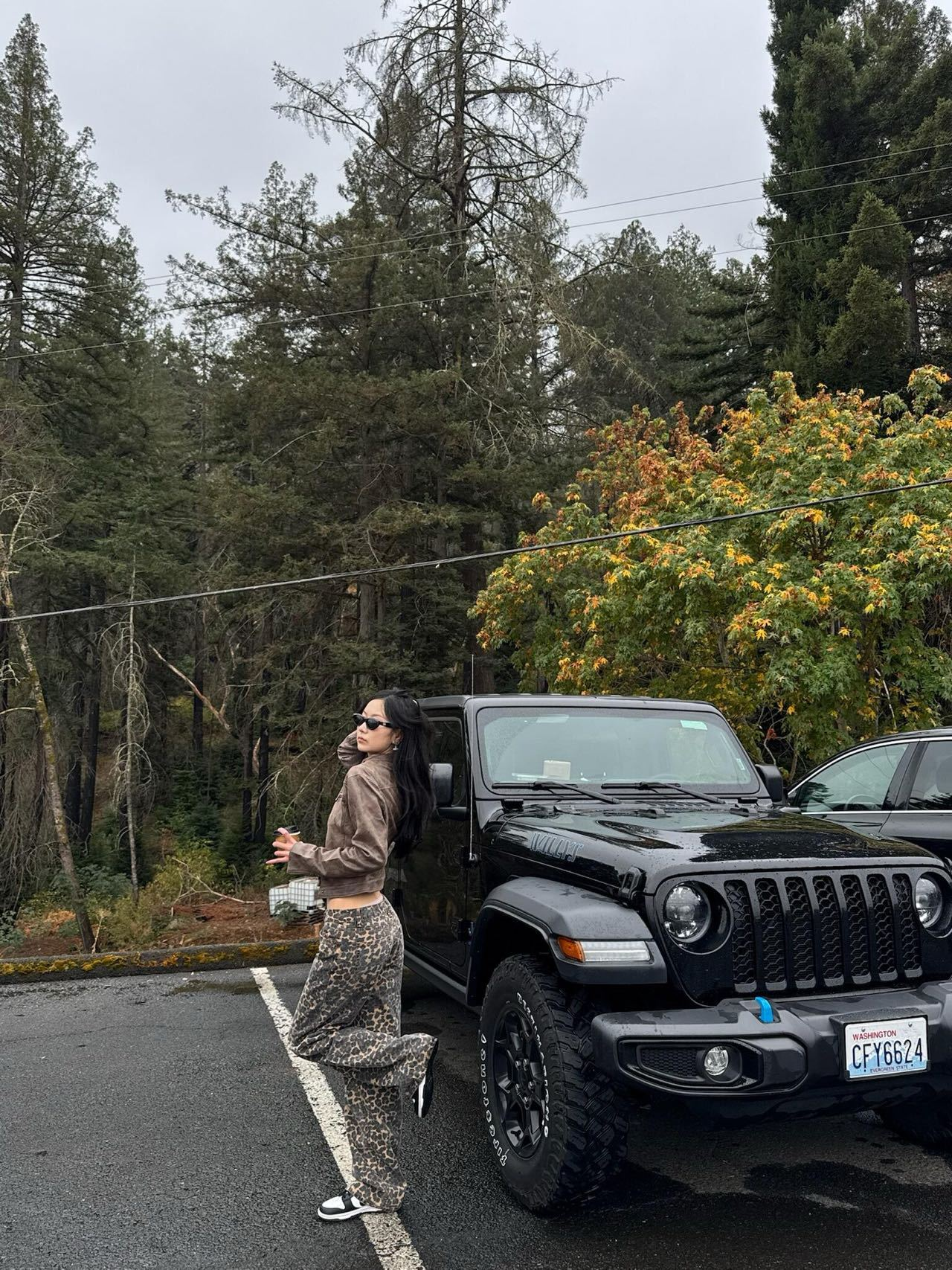 Leopard Print Wide Leg Jeans-Blackpink Jennie