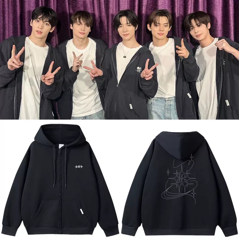 TXT 2025 WORLD TOUR ACT PROMISE JAPAN OFF INSPIRED ZIP-UP HOODIE